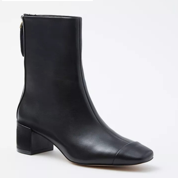 Ann Taylor Shoes - ANN TAYLOR CAP TOE LEATHER BLOCK HEEL BOOTIE
